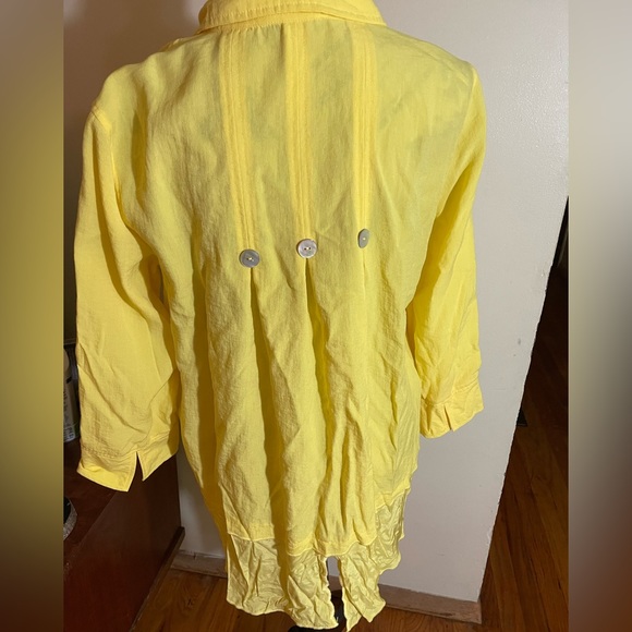 John Mark Layered Langen Look Yellow Blouse - Picture 5 of 7